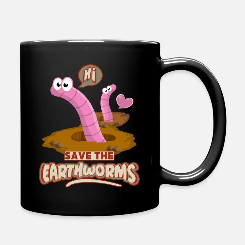 Rettet den Regenwurm Würmer-worms lustiger Spruch - Tasse einfarbig - Schwarz