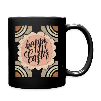 Vintage Pâques Joyeuses Pâques Dicton Calligraphie - Mug uni - noir - Droite