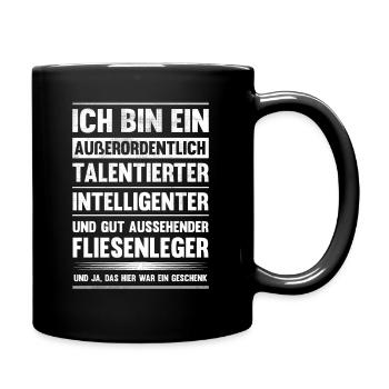 Ich bin talentierter Fliesenleger - Tasse einfarbig - Schwarz - Rechts
