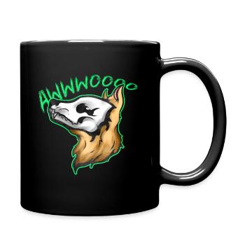Skull Wolf Wereweolf Howling On Halloween - Tasse einfarbig - Schwarz - Rechts
