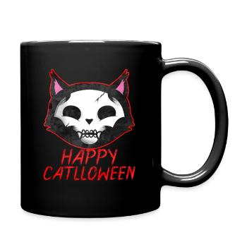 Cadavre Peinture Chat Joyeux Catlloween Chat Halloween - Mug uni - noir - Droite