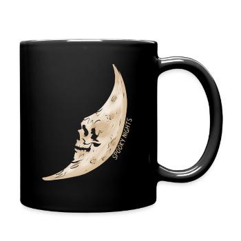 Spooky Nights Scary Skull Moon Face Halloween - Mug uni - noir - Droite