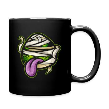 Cute Kawaii Mummy Tounge Out Halloween - Tasse einfarbig - Schwarz - Rechts