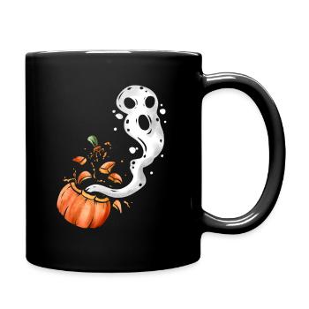 Spirit Escapes A Pumpkin Ghost Halloween - Full Colour Mug - black - Right