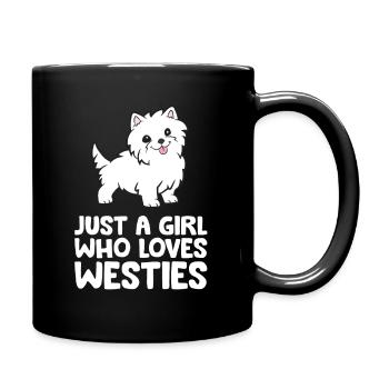Just a Girl Who Loves Westies - Full Colour Mug - black - Right