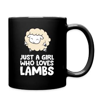 Just a Girl Who Loves Lambs - Full Colour Mug - black - Right
