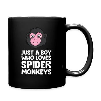 Just a Boy Who Loves Spider Monkeys - Full Colour Mug - black - Right