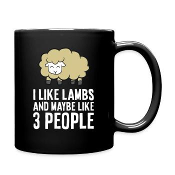 I Like Lambs And Maybe Like 3 People Cute Sheep - Tasse einfarbig - Schwarz - Rechts