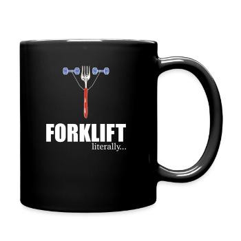 Forklift Literally, Forklift Driver Pun - Full Colour Mug - black - Right