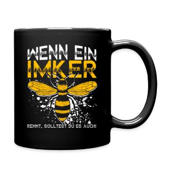 Wenn ein Imker Rennt, Solltest du es auch! Imker S - Tasse einfarbig - Schwarz - Rechts