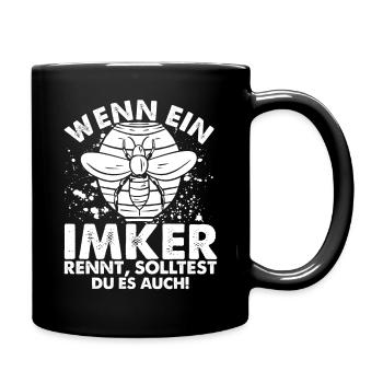 Wenn ein Imker Rennt, Solltest du es auch! Imker G - Tasse einfarbig - Schwarz - Rechts