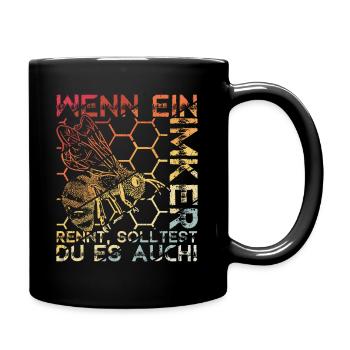 Wenn ein Imker Rennt, Solltest du es auch! Imker G - Tasse einfarbig - Schwarz - Rechts