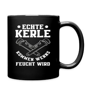 Klempner Feucht Rohrzange Handwerker - Tasse einfarbig - Schwarz - Rechts
