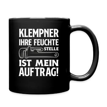 Klempner Versauter Spruch Handwerk - Tasse einfarbig - Schwarz - Rechts