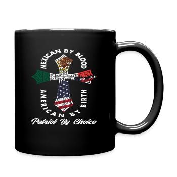 Mexico USA Birth Patriot - Full Colour Mug - black - Right
