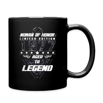 Woman of Honor Birthday 1977 Camouflage Gift - Full Colour Mug - black - Right