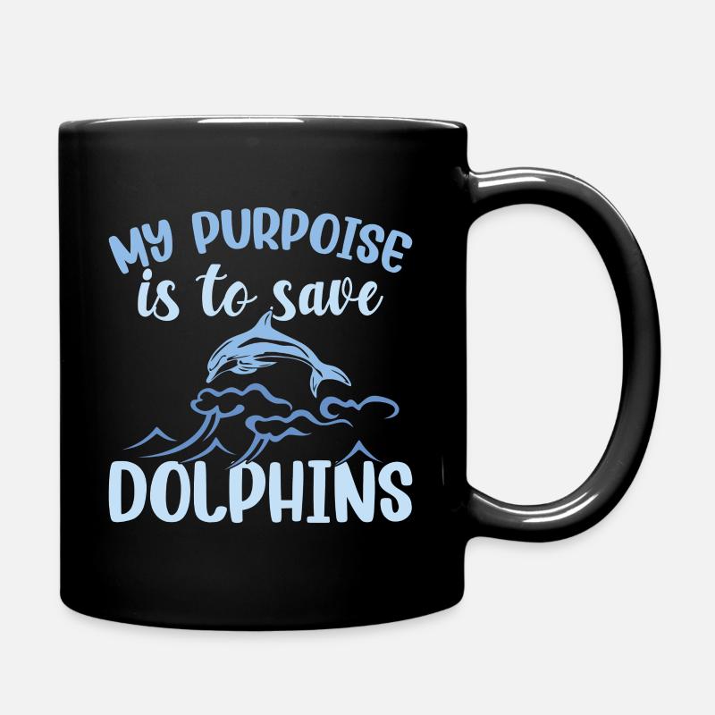 Delfin Delfine - Tasse einfarbig - Schwarz