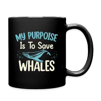 Whale Whales Marine biologist Marine mammal Baby whale - Full Colour Mug - black - Right