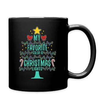 My favorite color is christmas lights - Full Colour Mug - black - Right