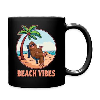 Beach Vibes Bigfoot Summer Holidays Sasquatch - Full Colour Mug - black - Right