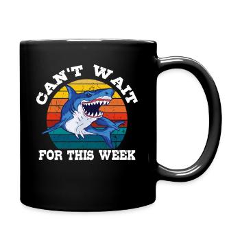 Je ne peux pas attendre cette semaine Rétro Vintage Shark Whale - Mug uni - noir - Droite