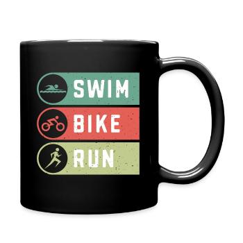 Triathlon Natation Cyclisme Course à pied - Mug uni - noir - Droite