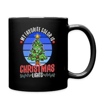 My favorite color is christmas lights - Full Colour Mug - black - Right