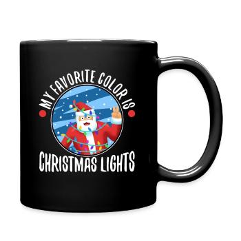 My favorite color is christmas lights - Full Colour Mug - black - Right