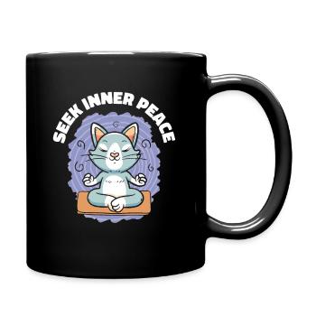 Serenity Cat Yoga Cat Propriétaire Méditation - Mug uni - noir - Droite