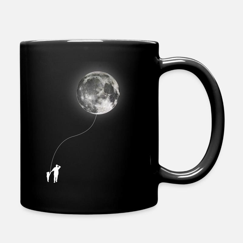 Papa Tochter Mond Ballon - Tasse einfarbig - Schwarz