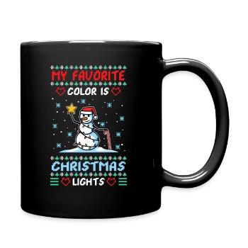 My favorite color is christmas lights - Full Colour Mug - black - Right