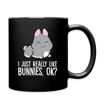 J’aime vraiment les lapins, d’accord? Lapin mignon - Mug uni - noir - Droite
