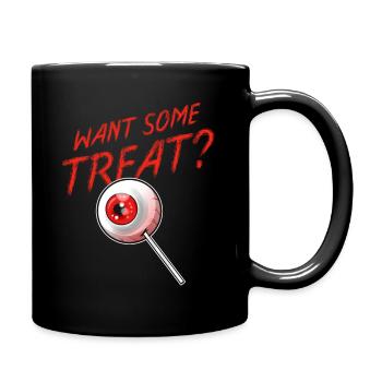 Astuce ou friandise Voulez une sucette de globe oculaire - Mug uni - noir - Droite