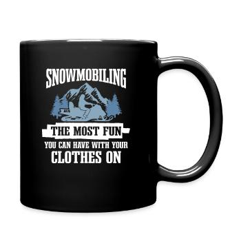 The Most Fun You Have With Clothes On Schneemobil - Tasse einfarbig - Schwarz - Rechts