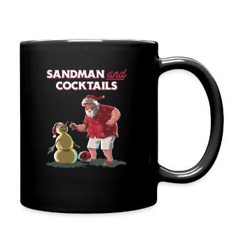Sandman & Cocktails - Weihnachten Ferien - Tasse einfarbig - Schwarz - Rechts
