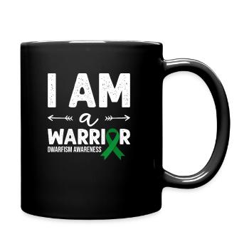 I Am A Warrior, Green Loop Dwarfism - Full Colour Mug - black - Right