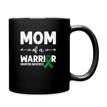 Mom Of A Warrior, Green Loop Dwarfism - Full Colour Mug - black - Right