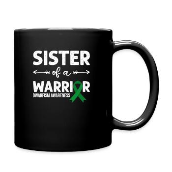 Sister of a Warrior, Green Loop Dwarfism - Full Colour Mug - black - Right