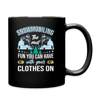 The Most Fun You Have With Clothes On, Schneemobil - Tasse einfarbig - Schwarz - Rechts