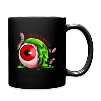 Free Treat Big Eyeball Green Slime Earthworm - Full Colour Mug - black - Right