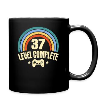 37th Birthday Level 37 Complete 37 Years Gamer - Full Colour Mug - black - Right