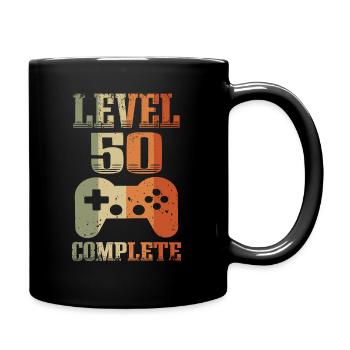 50ème anniversaire Niveau 50 ans Joueur débloqué - Mug uni - noir - Droite