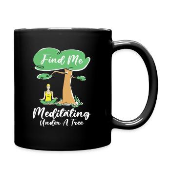 Serenity Meditating Nature Fan Spiritual Yoga - Full Colour Mug - black - Right