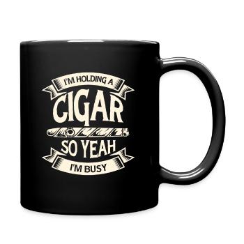 Fumeur amateur de cigares occupé - Mug uni - noir - Droite