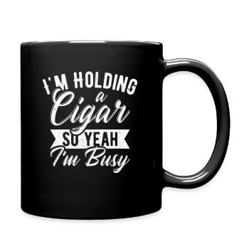 Fumeur amateur de cigares occupé - Mug uni - noir - Droite