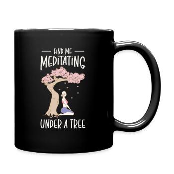 Serenity Meditating Nature Fan Spiritual Yoga - Full Colour Mug - black - Right