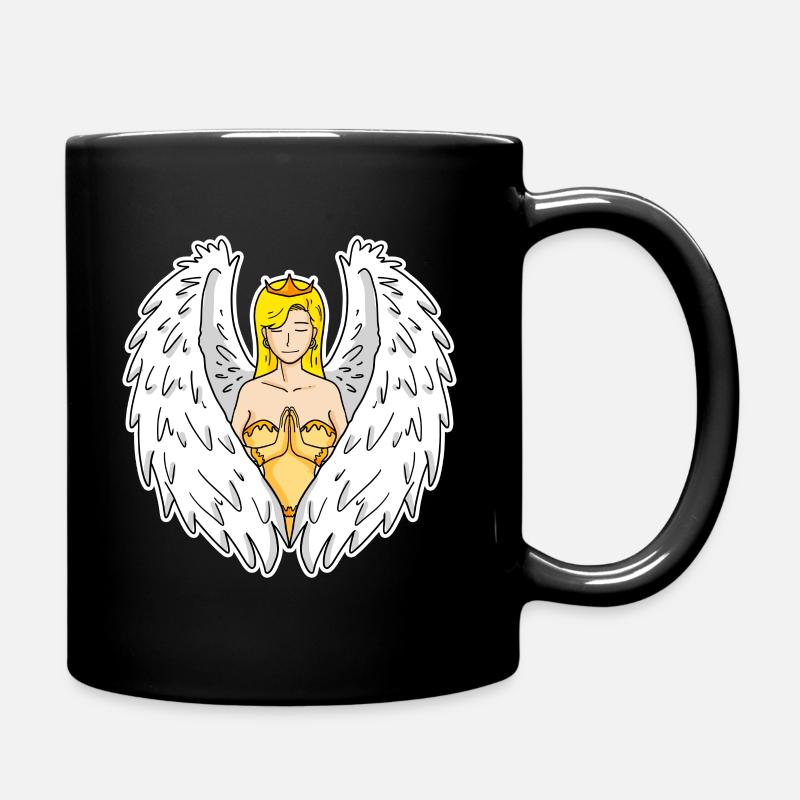 Schutzengel - Tasse einfarbig - Schwarz