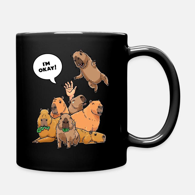 Capybara Funny Rodent Capybara Capybara - Full Colour Mug - black
