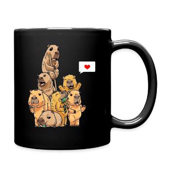 Drôle Capybaras Capibara Rongeur Drôle - Mug uni - noir - Droite