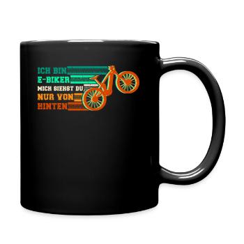 E-biker E-bike Fahrrad Elektrofahrrad Radfahrer - Tasse einfarbig - Schwarz - Rechts